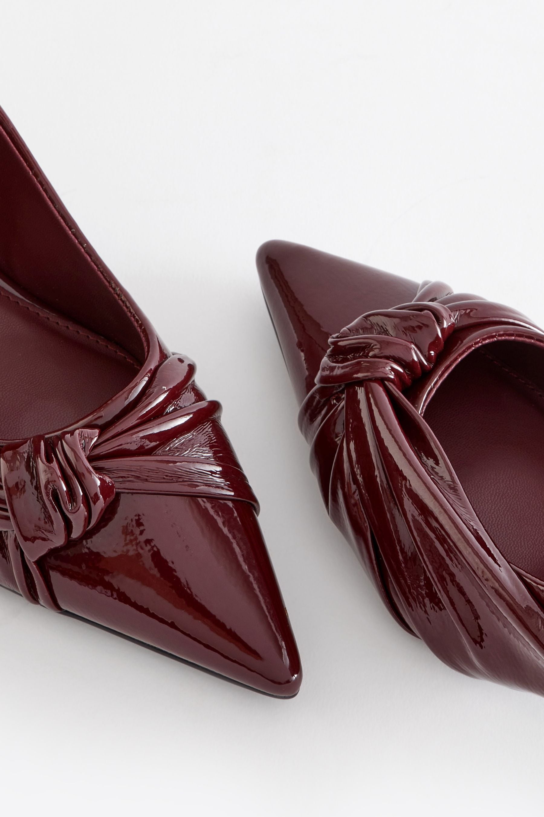 Berry Red Forever Comfort Asymmetric Bow Kitten Heels
