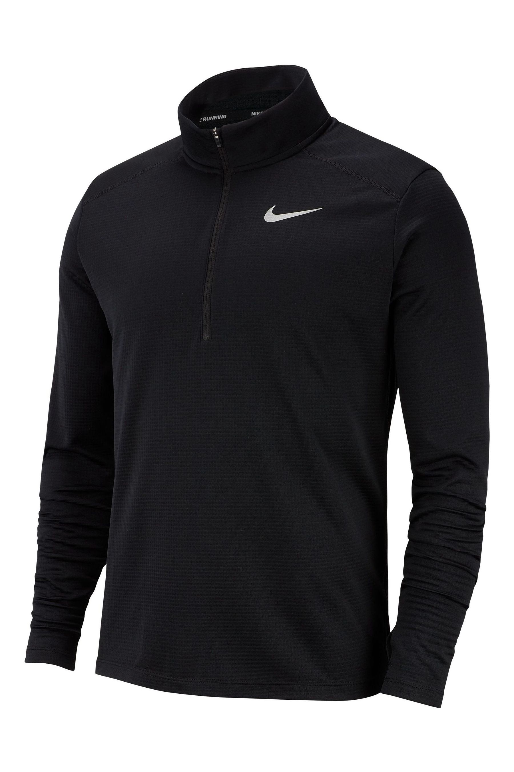 Nike running half zip pacer top in black sales