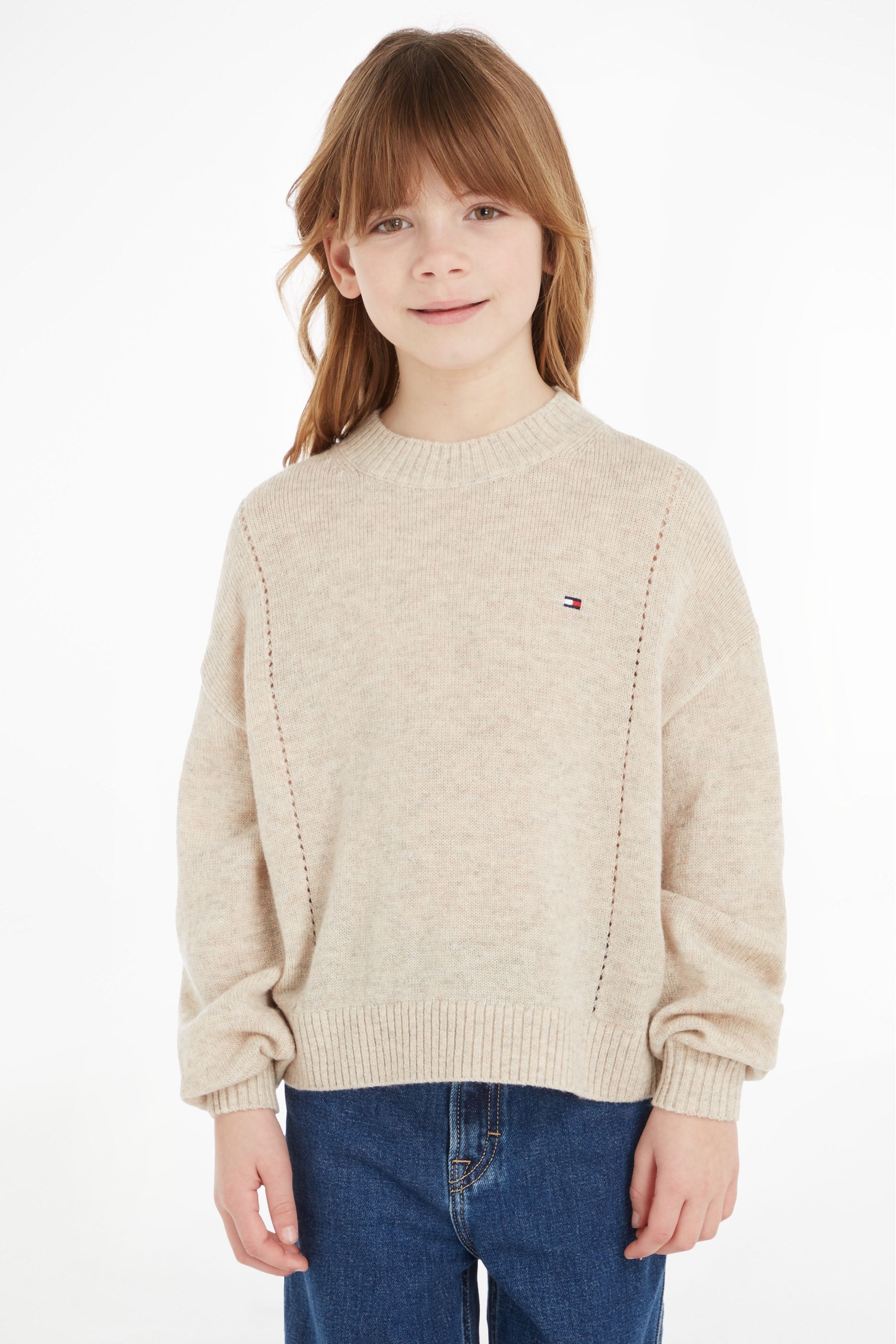 Buy Tommy Hilfiger Kids Cream Essential Soft Wool Sweater from Next Estonia