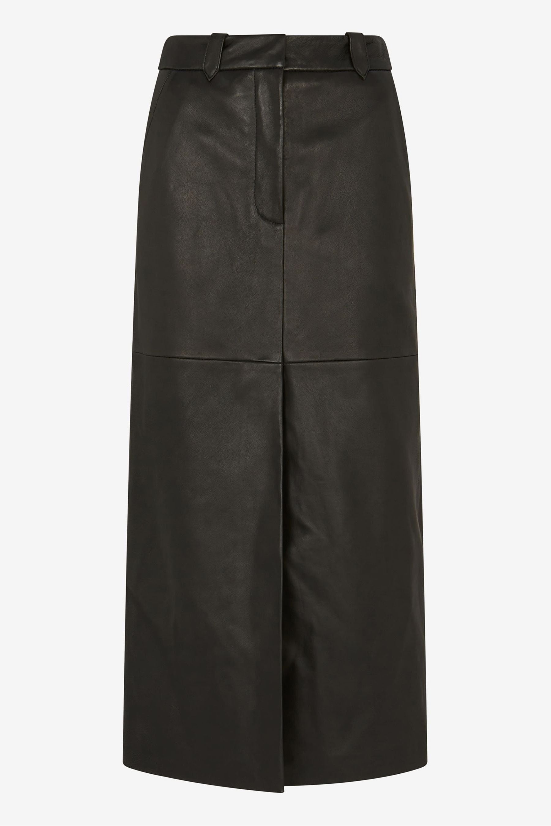 Buy Mint Velvet Black Black Leather Midi Skirt from Next Luxembourg