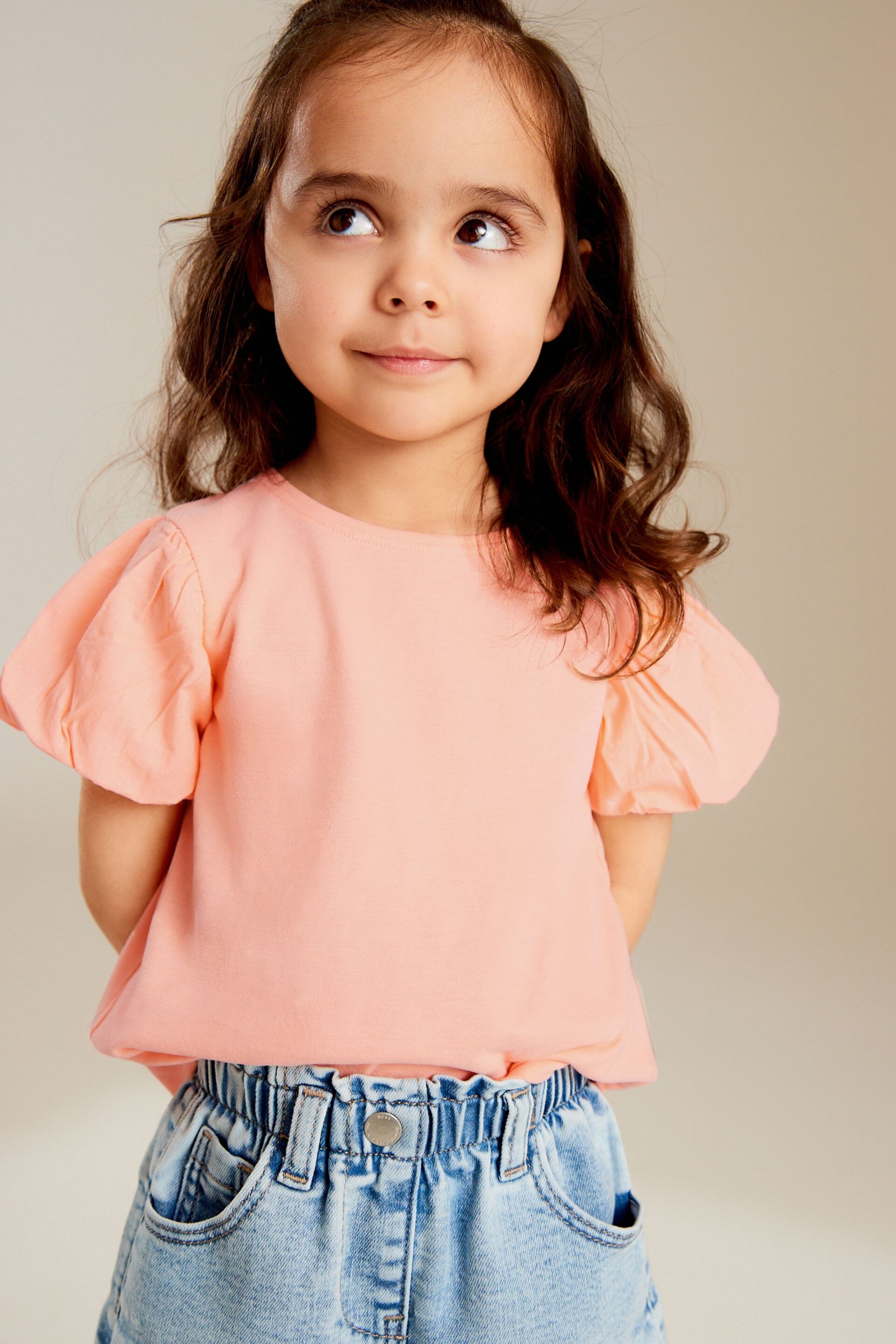 Peach Pink Puff Short Sleeve T-Shirt (3mths-7yrs) - Image 1 of 8