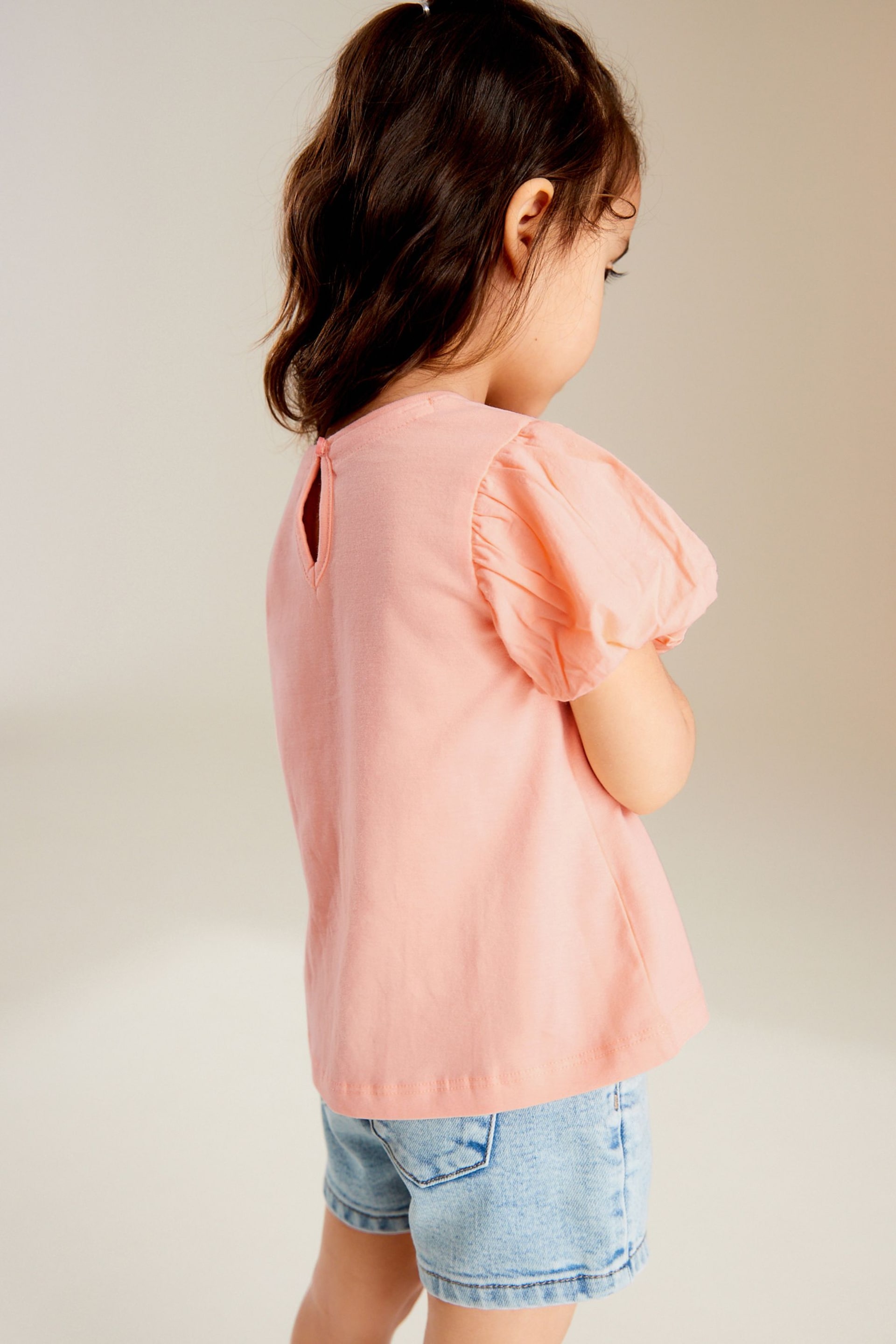 Peach Pink Puff Short Sleeve T-Shirt (3mths-7yrs) - Image 3 of 8