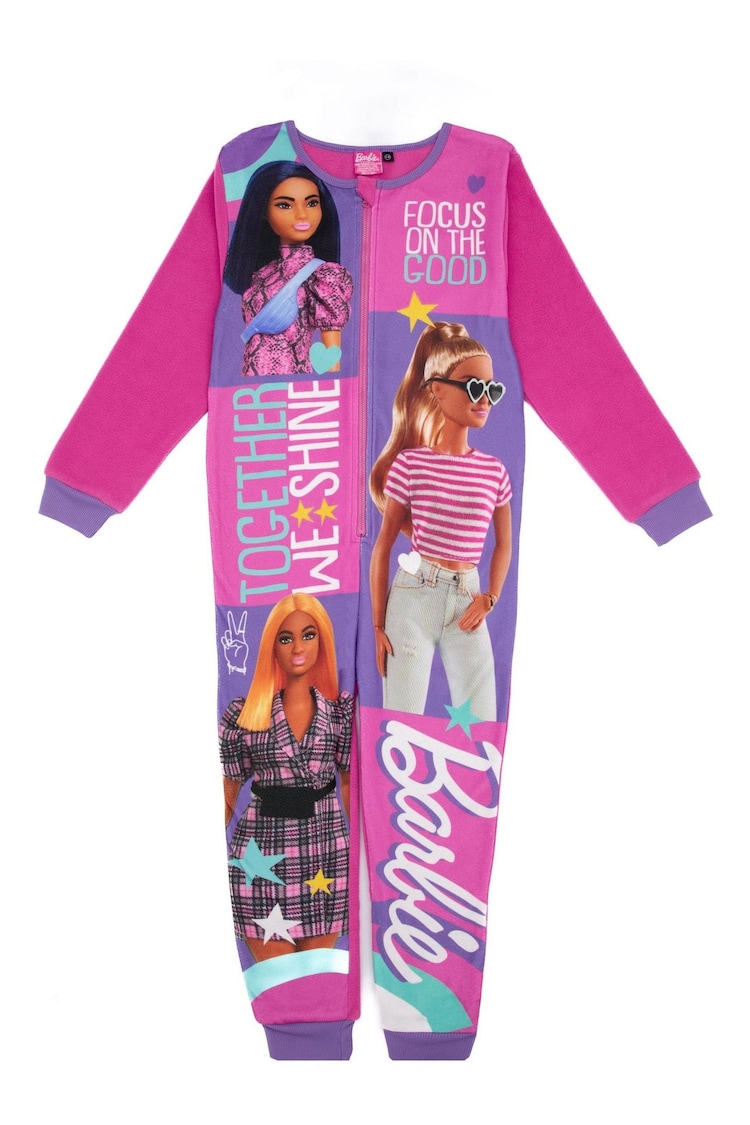 Vanilla Underground Pink Barbie Fleece Kids Onesie - Image 2 of 5