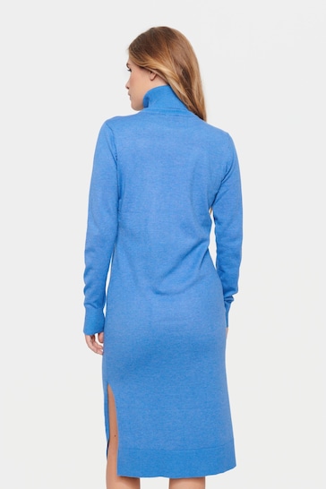 Saint Tropez Blue Mila Rollneck Knitted Midi Dress