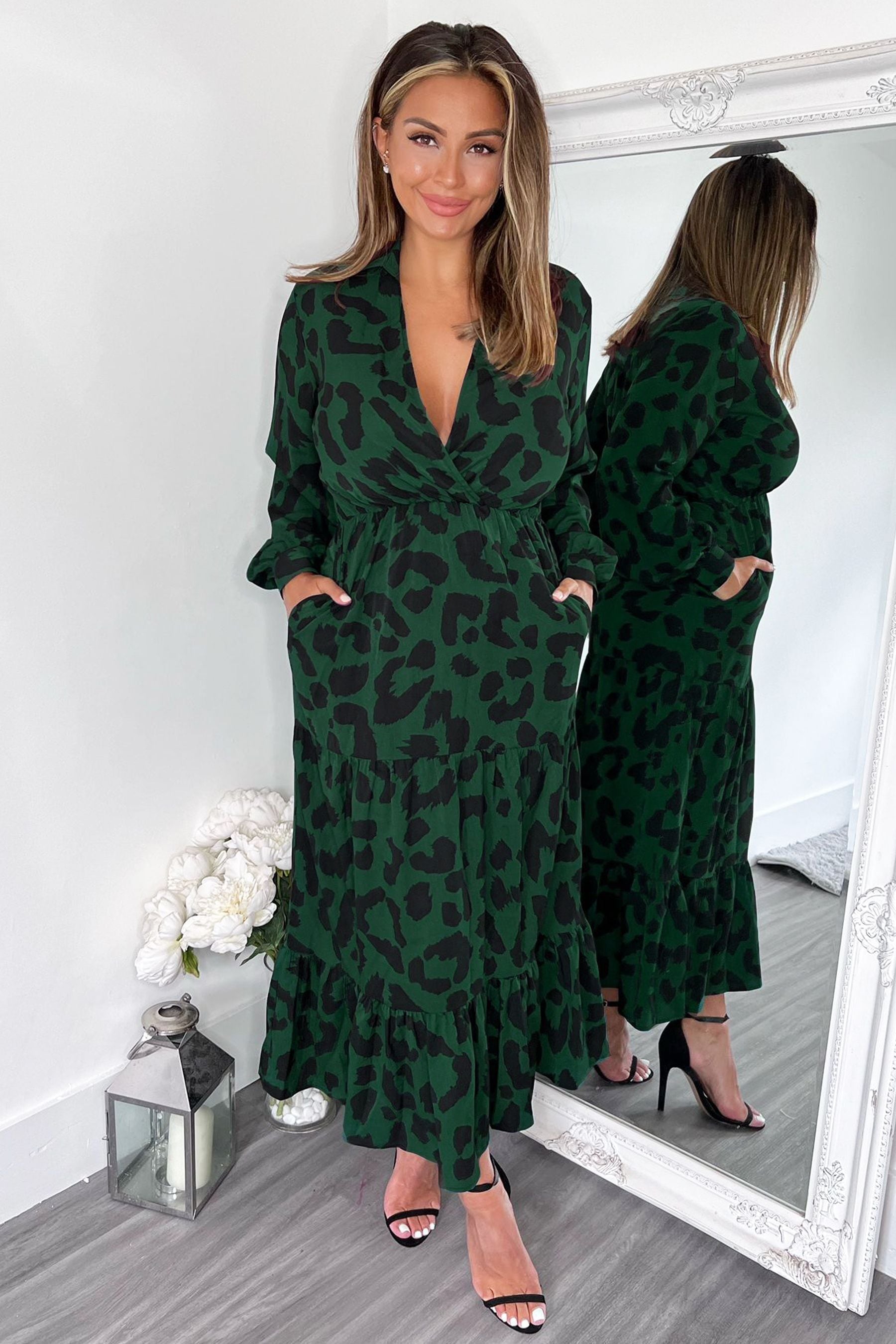 Ax paris pink leopard print dress sale