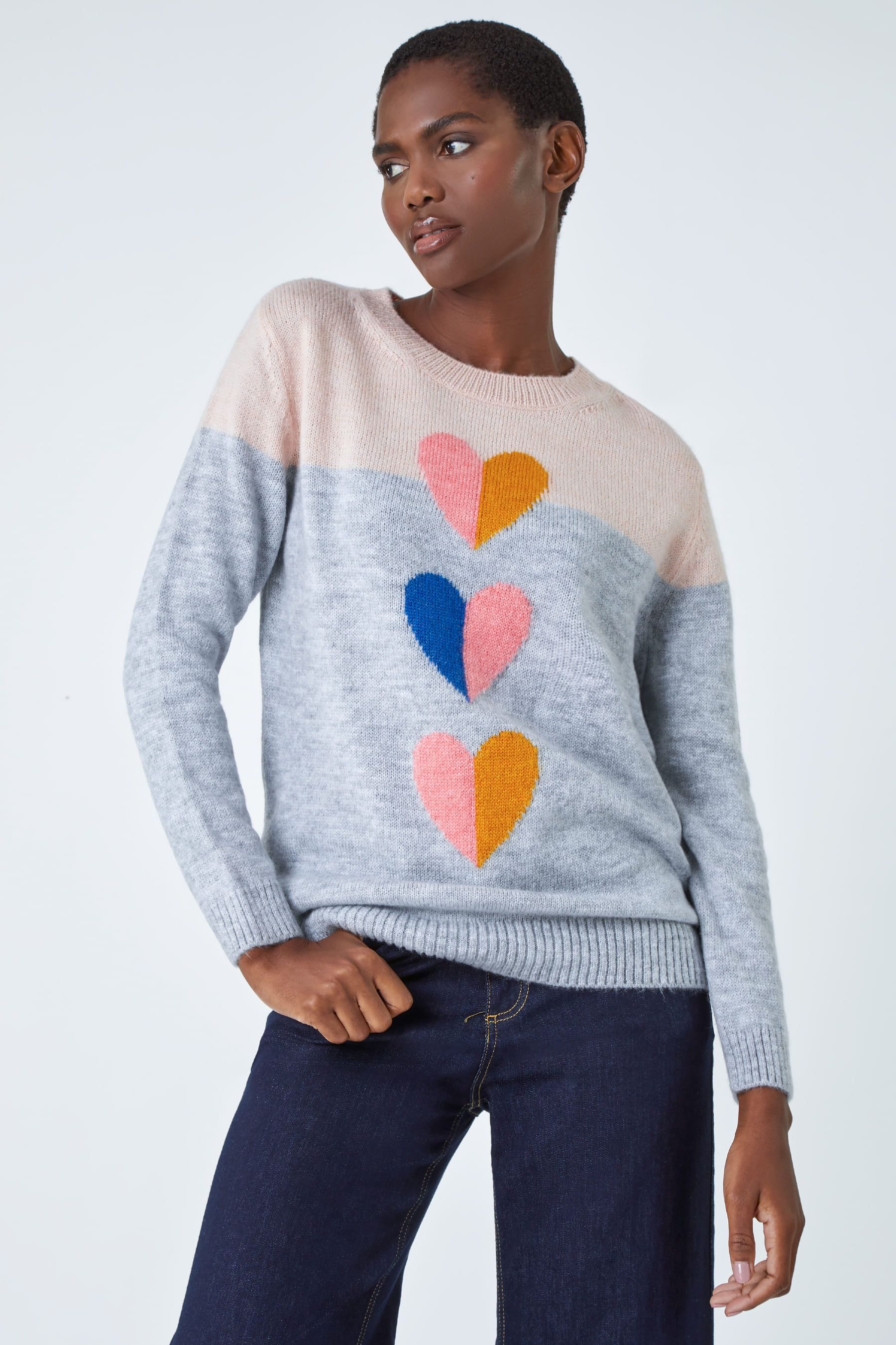 Heart print jumper discount