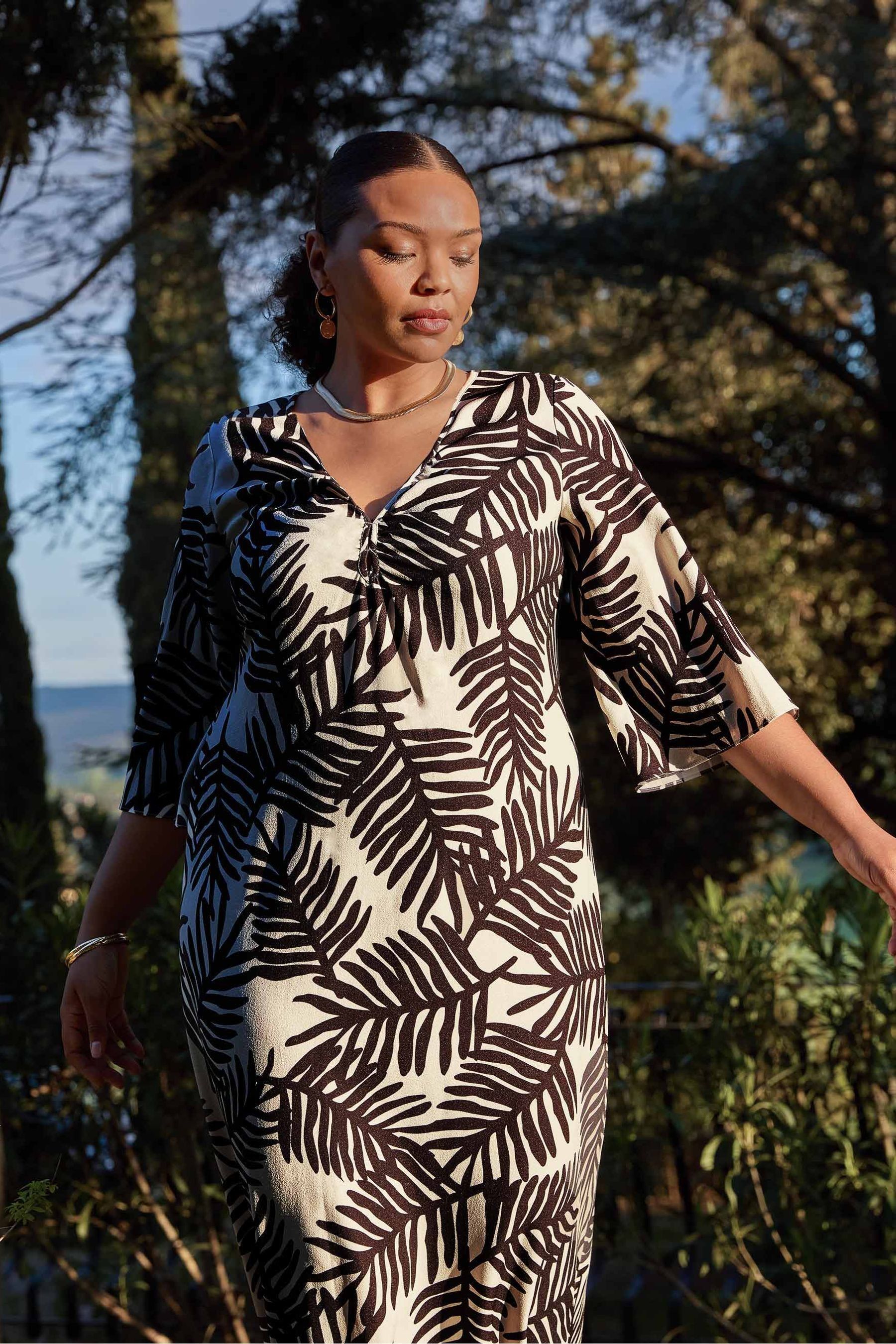 Next palm print dress store