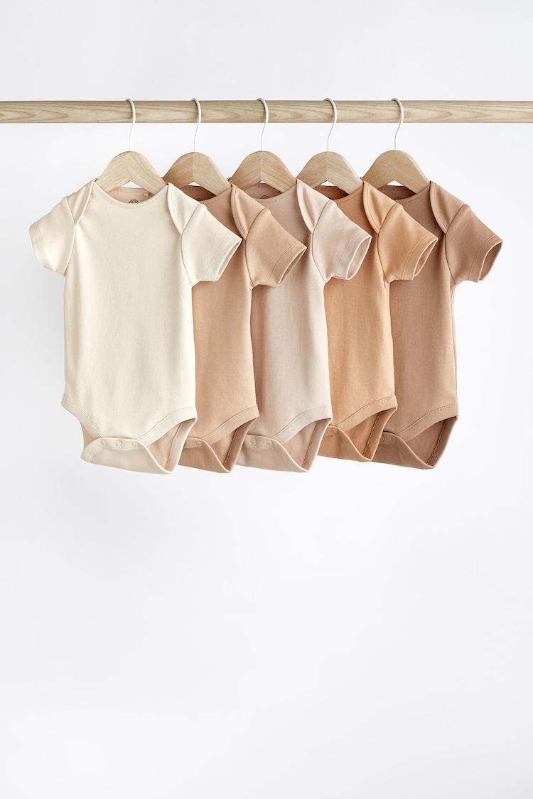 Neutral 5 Pack 100% Cotton Baby Bodies 5 Pack - Image 1 of 7