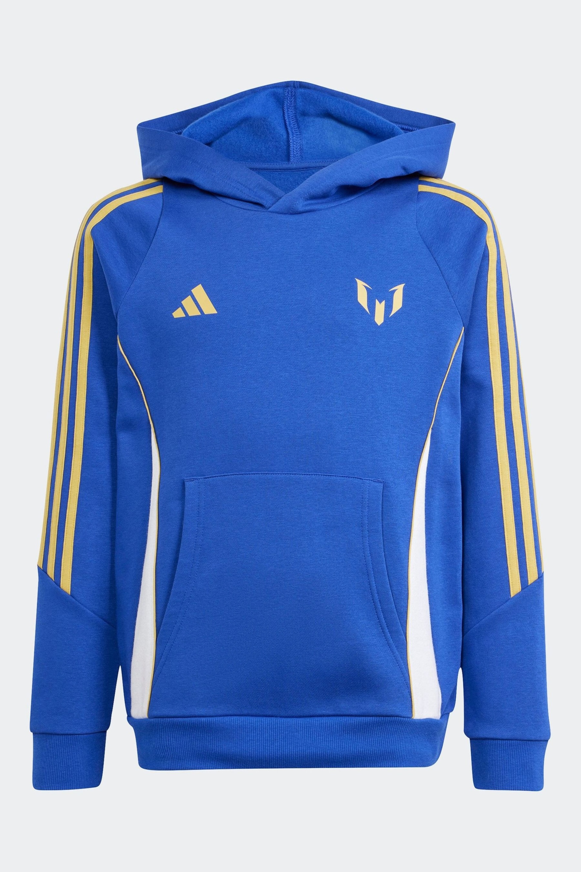 adidas Blue/White Kids Pitch 2 Street Messi Hoodie - Image 3 of 6