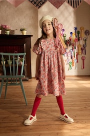 Cath Kidston Red Floral Lace Trim Dress (3mths-8yrs) - Image 2 of 7