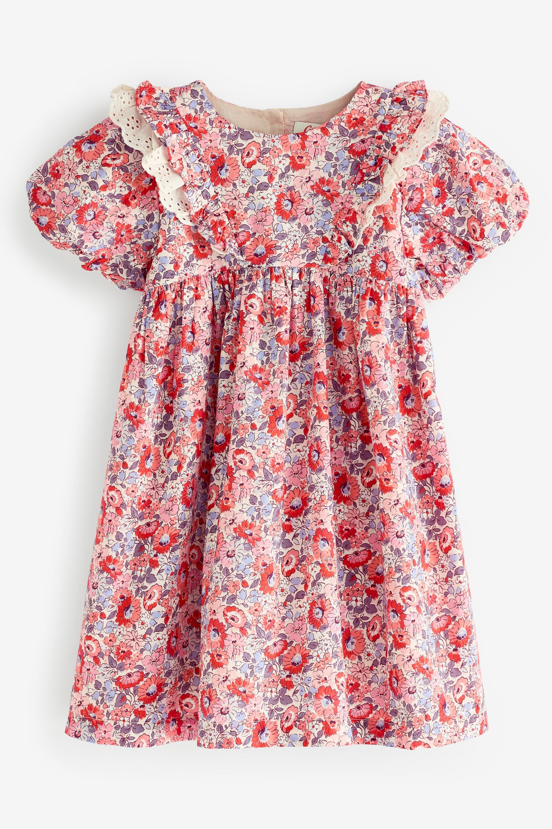Cath Kidston Red Floral Lace Trim Dress (3mths-8yrs) - Image 5 of 7