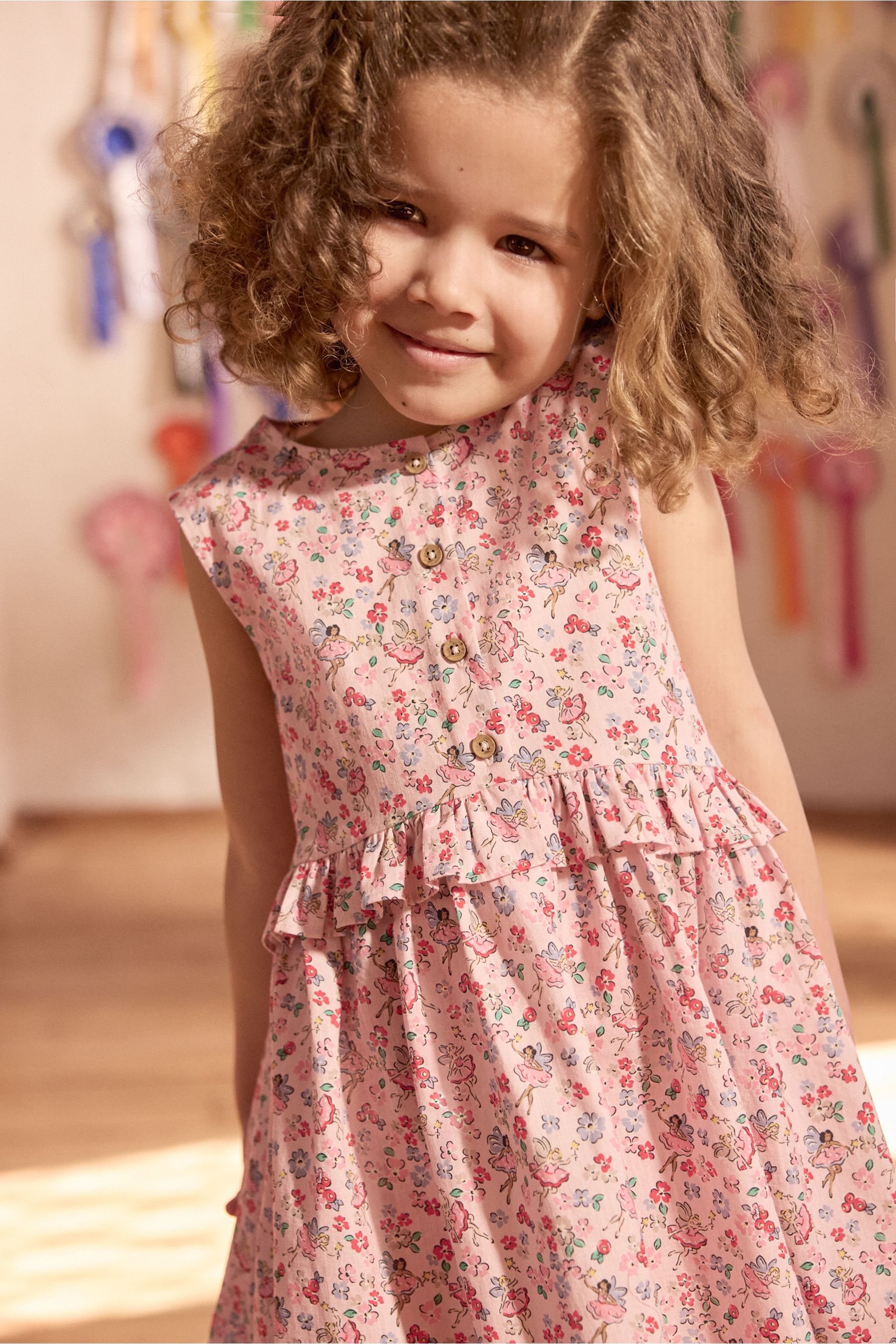 Cath Kidston Pink Floral Fairy Print 100 Cotton Peplum Dress 3mths 8yrs 3mths 8yrs