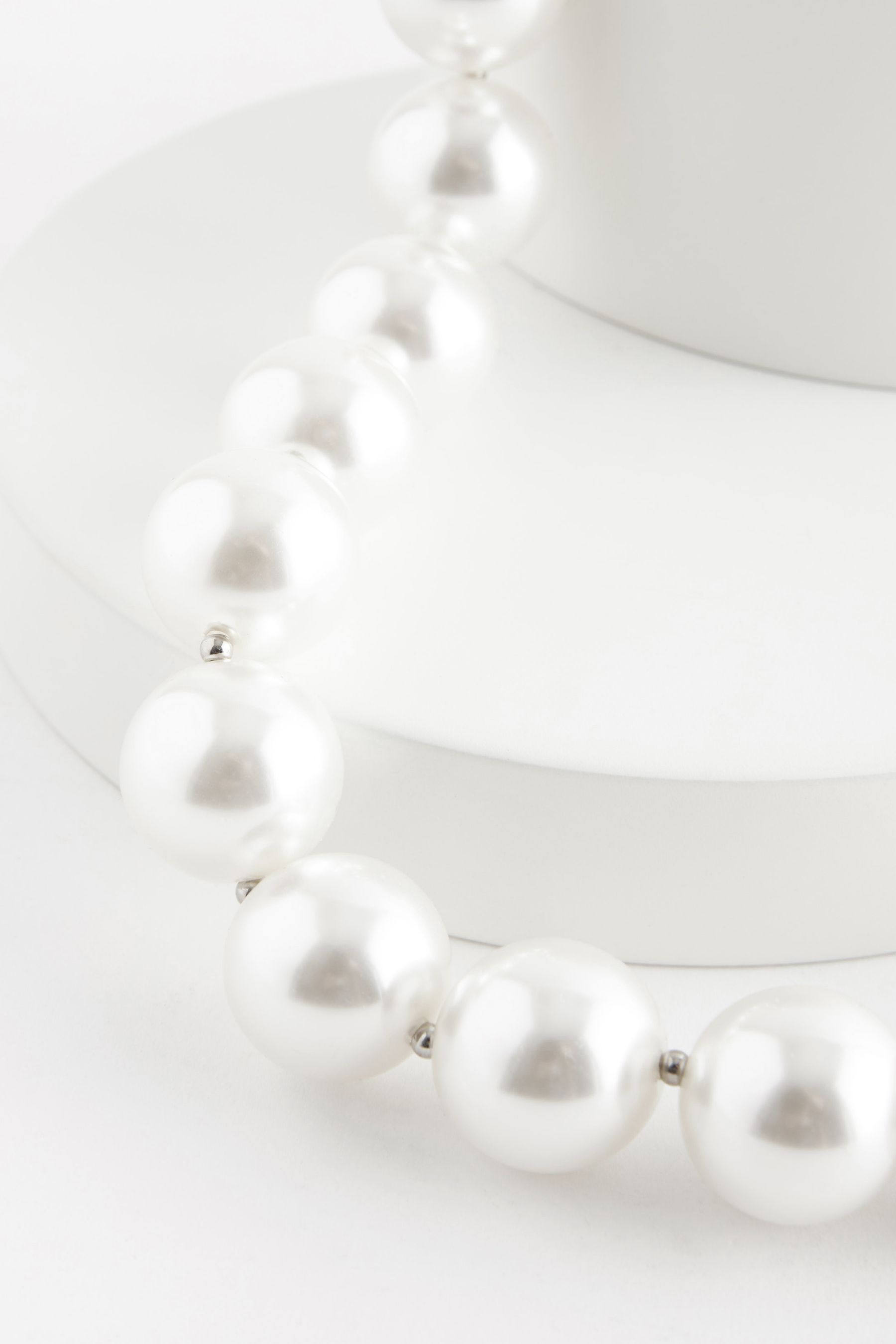 Buy Silver Tone Large Pearl Necklace from the Next UK online shop