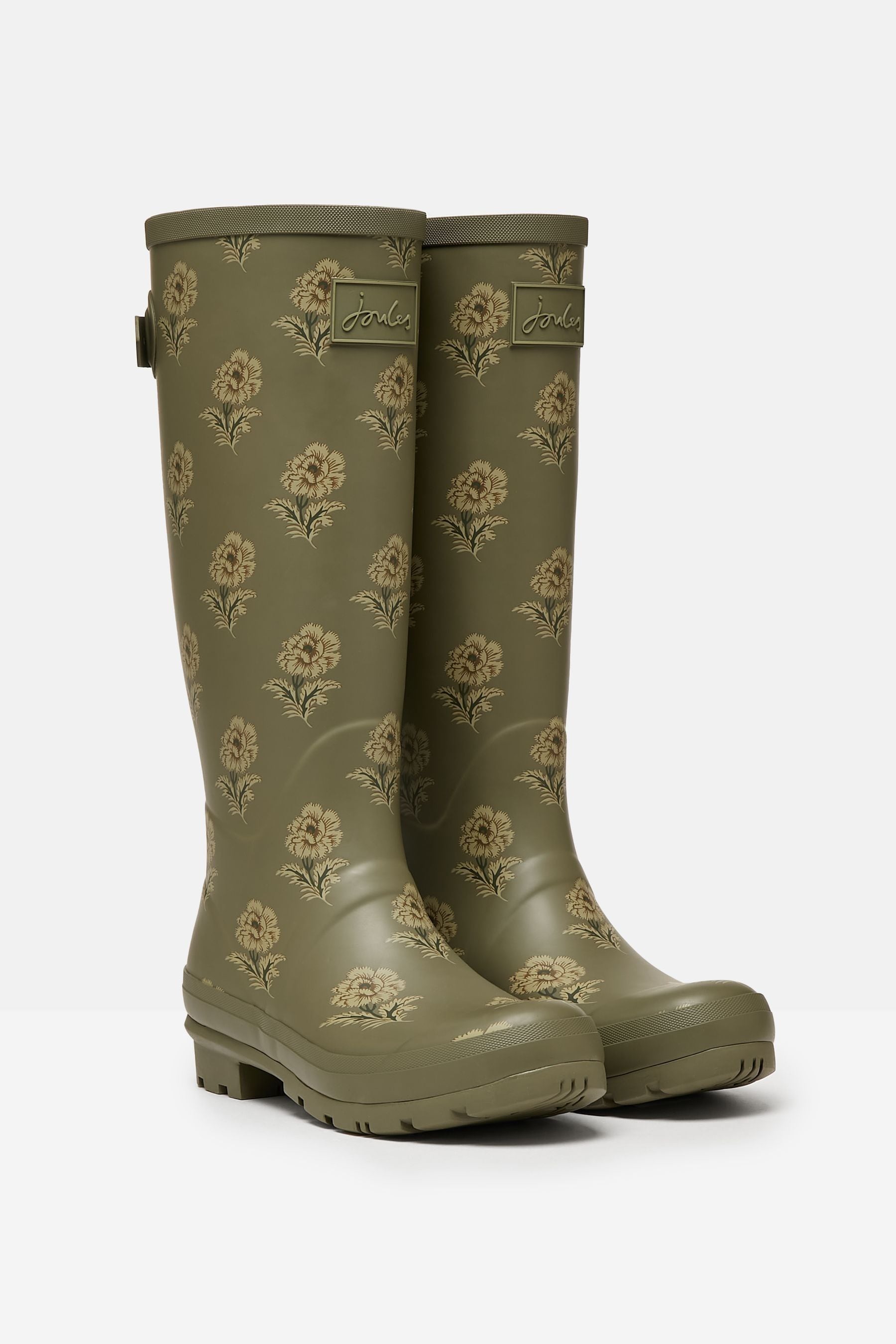 Buy Joules Printed Green Floral Adjustable Tall Wellies from Next Luxembourg