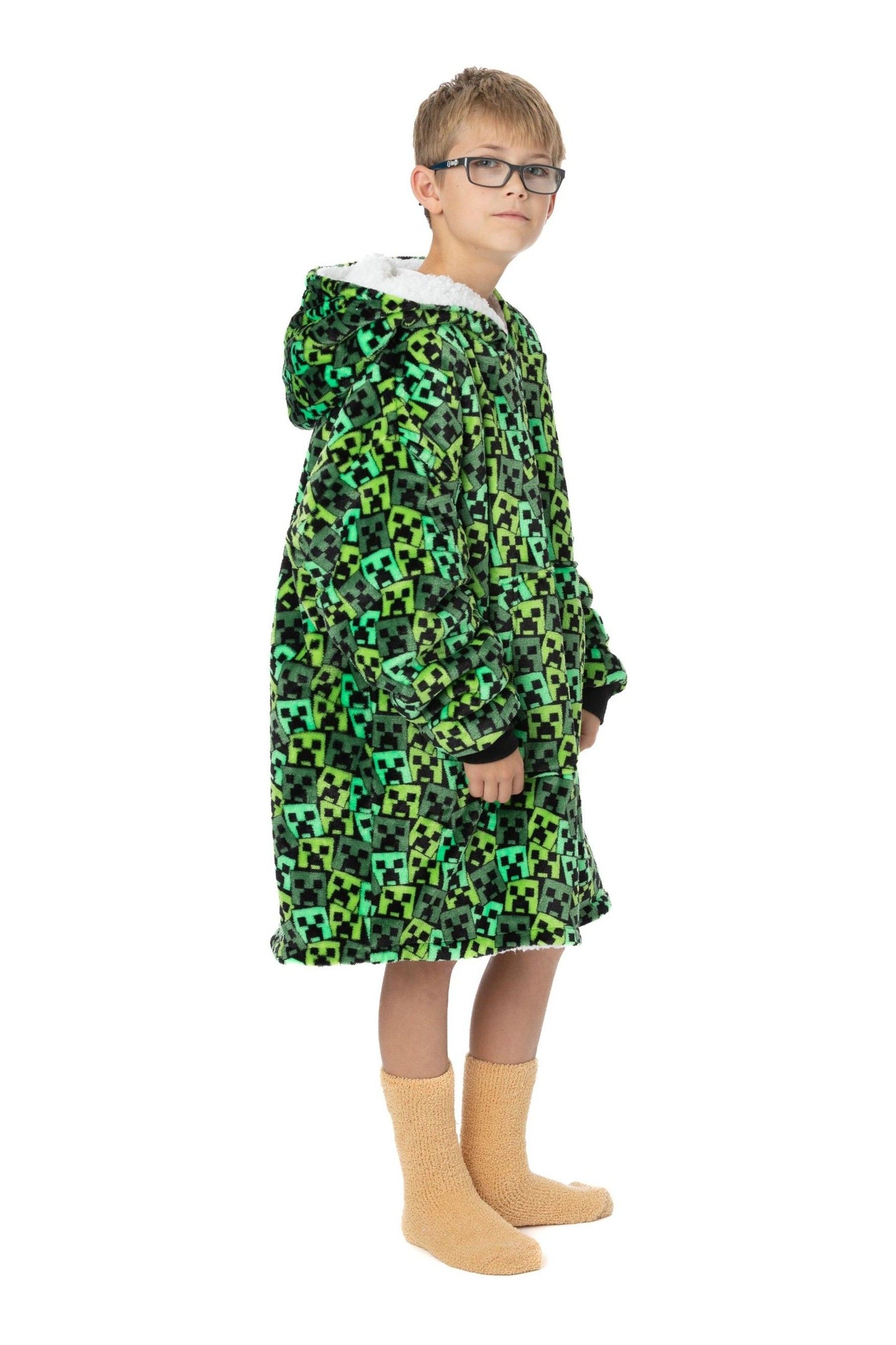 Buy Vanilla Underground Green Minecraft All Over Print Blanket Hoodie from Next Luxembourg
