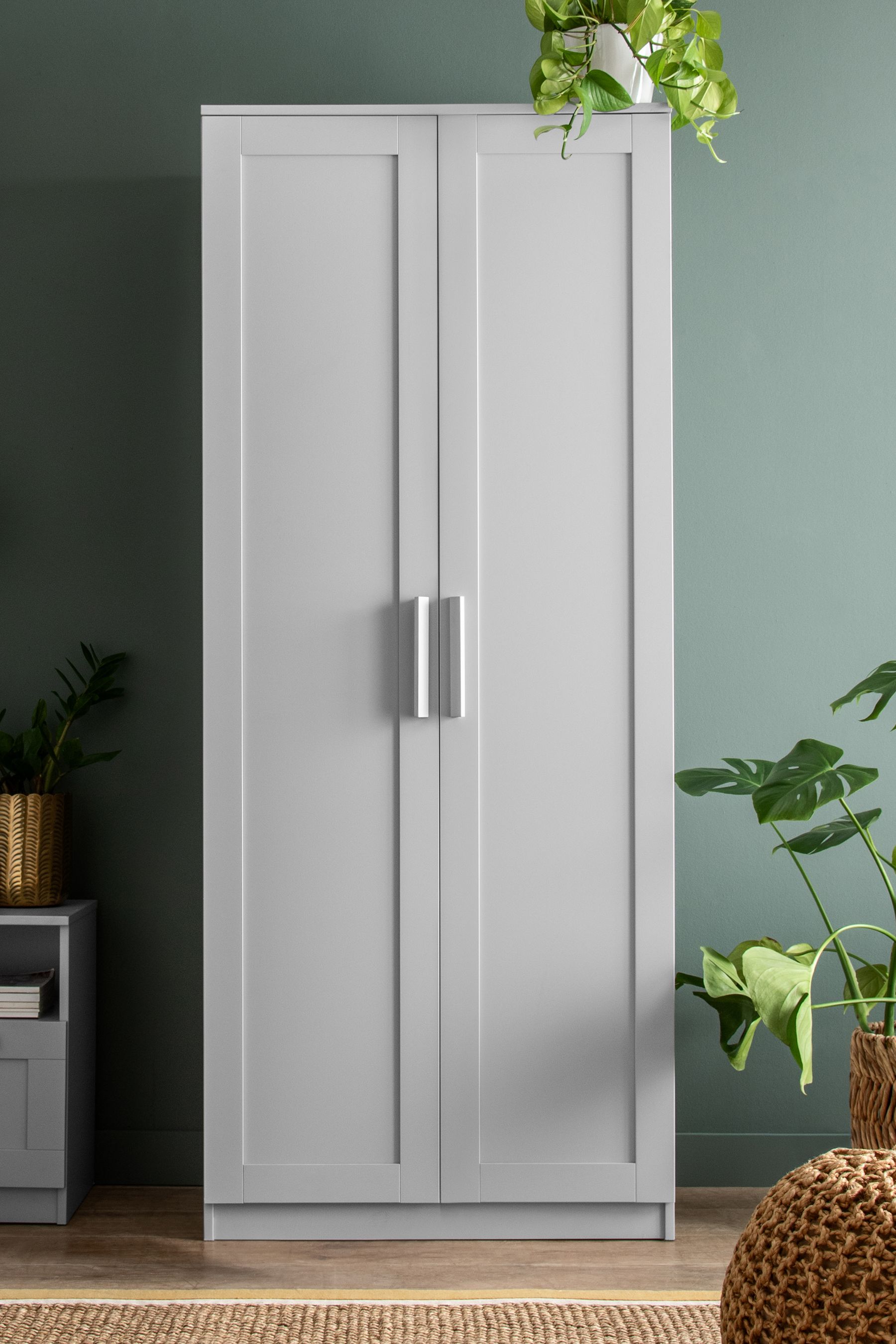 Grey Flynn Double Wardrobe