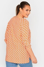 Yours Curve Orange Tab Sleeve Blouse - Image 2 of 4