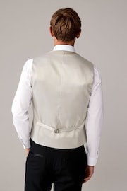 Champagne Gold Jacquard Leaf Waistcoat - Image 3 of 4