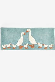 Teal Blue Goose And Friends Runner Bath Mat - Image 3 of 3