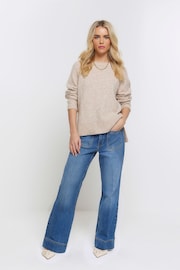 River Island Blue Light High Rise Flare Jeans - Image 2 of 6