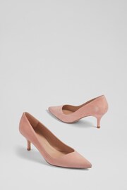 LK Bennett Farah Suede Asymmetric Kitten Heel Courts - Image 3 of 4