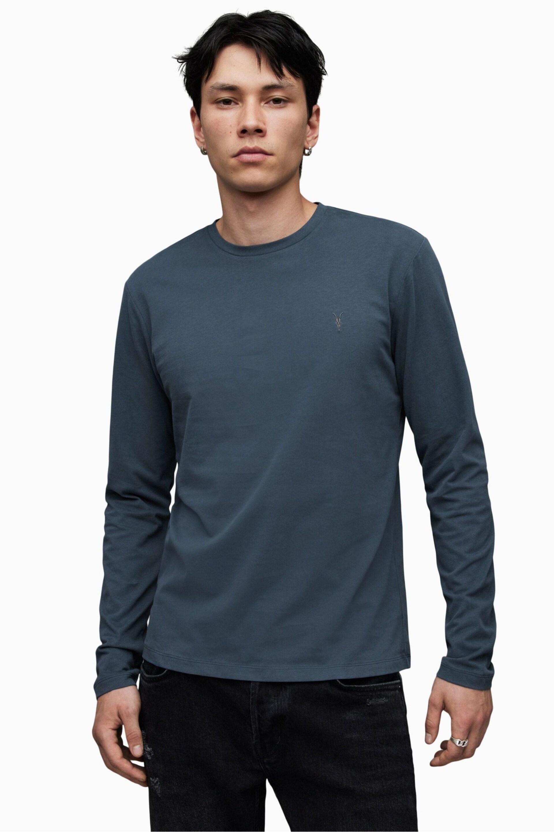 AllSaints Blue Brace Crew T-Shirt - Image 1 of 5