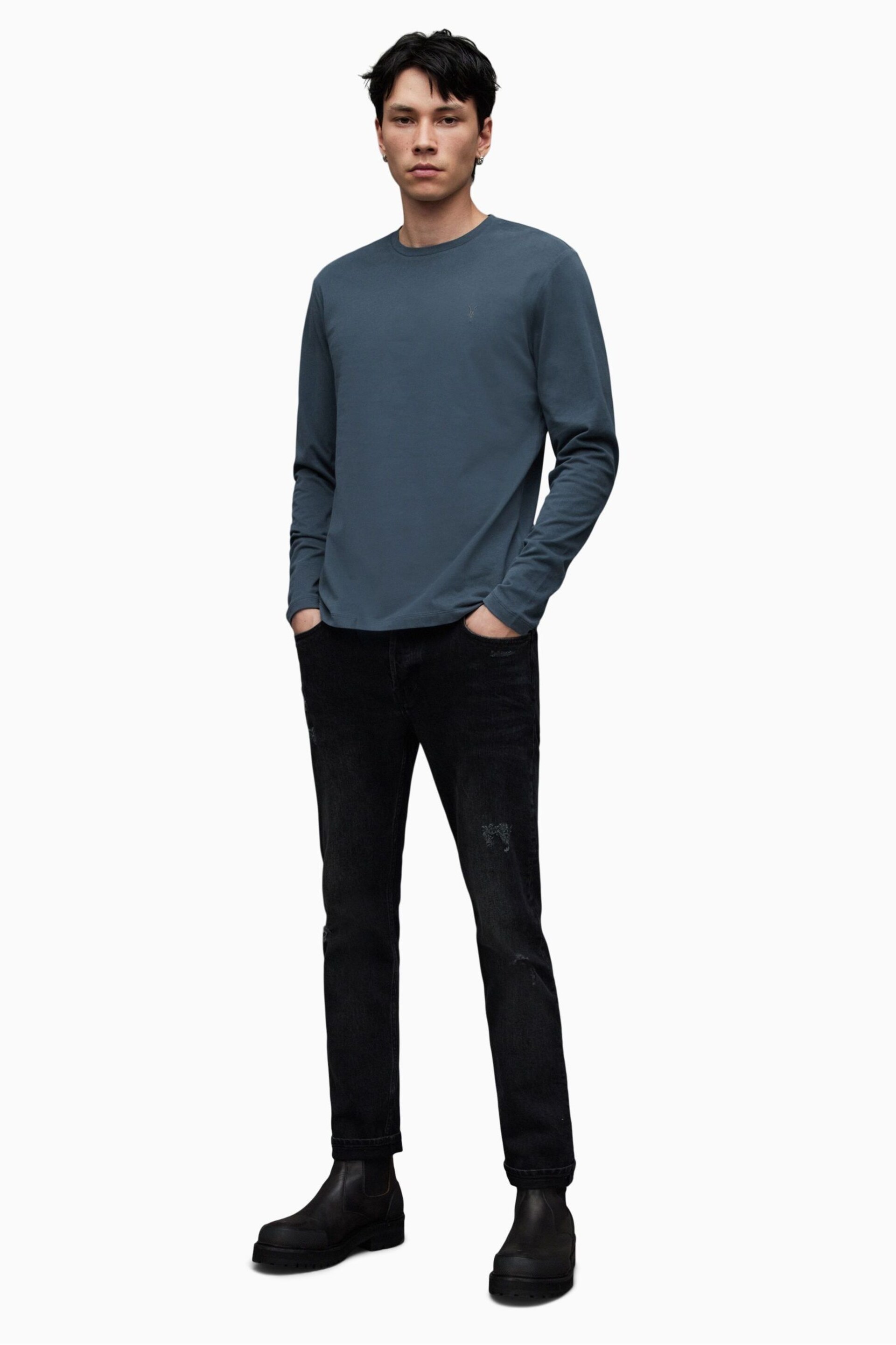 AllSaints Blue Brace Crew T-Shirt - Image 3 of 5