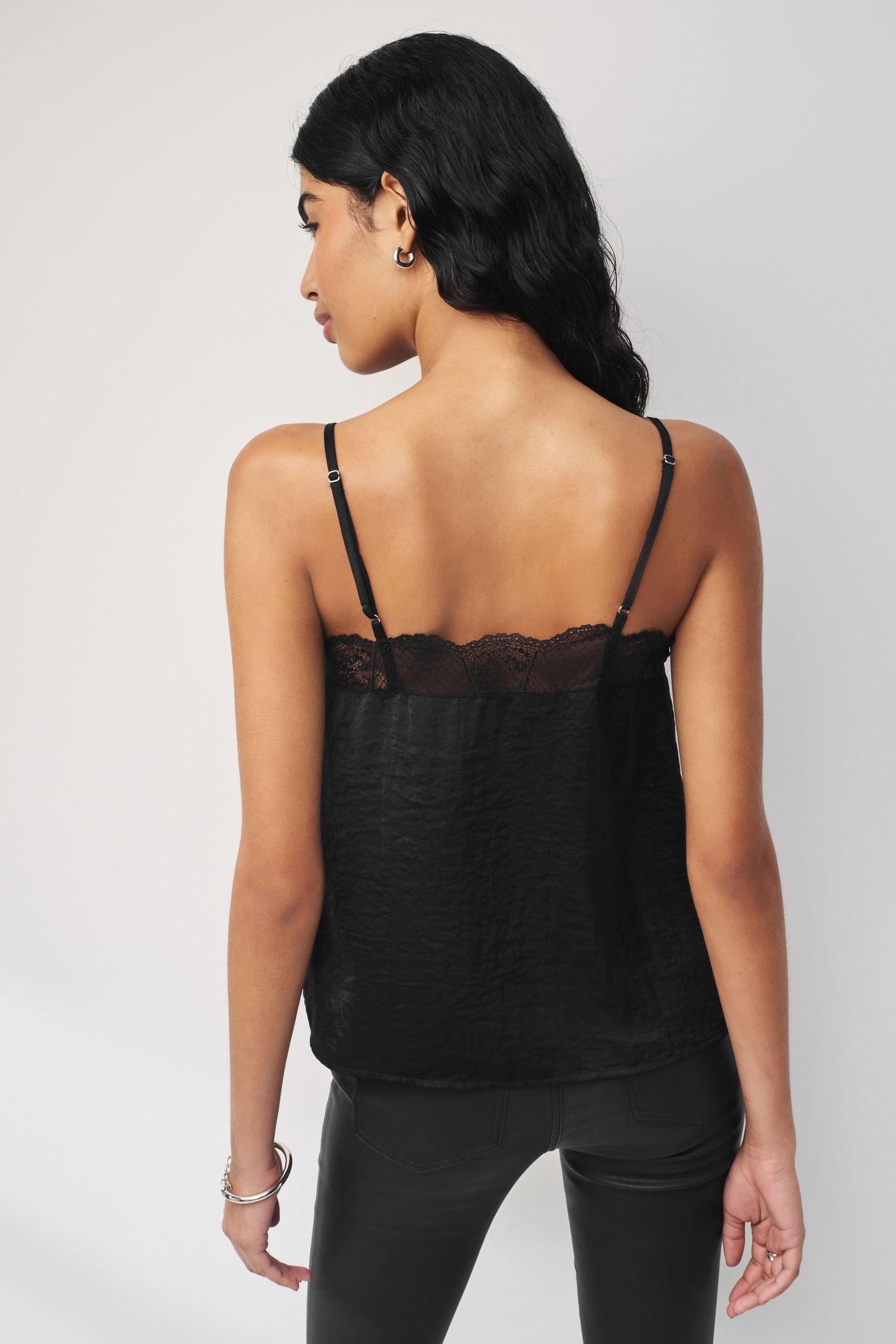 Black strappy cami outlet