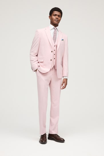 Pink Regular Fit Motionflex Stretch Suit Trousers