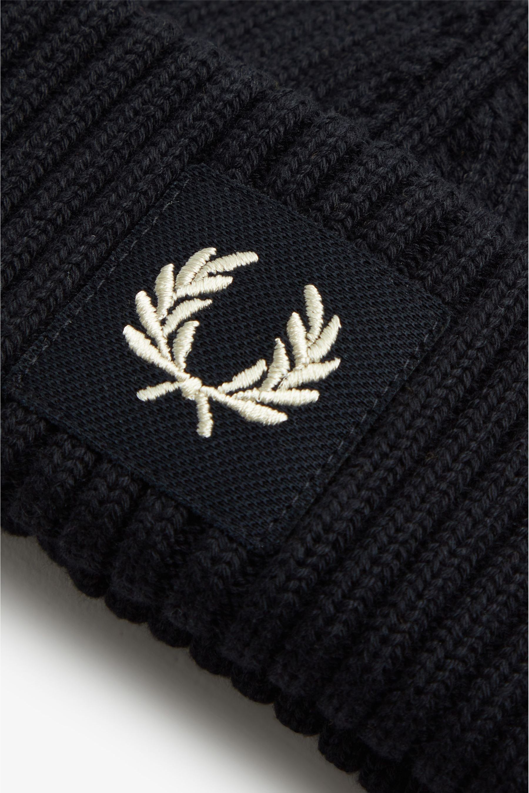 Buy Fred Perry Patch Branded Chunky Rib Beanie Hat from Next Luxembourg