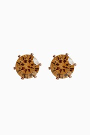 Rose Gold Cubic Zirconia Large Stud Earrings - Image 1 of 1