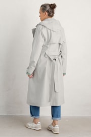 Seasalt Cornwall Grey Seasalt Cornwall Grey Penweathers Waterproof Trench Coat - Image 3 of 6