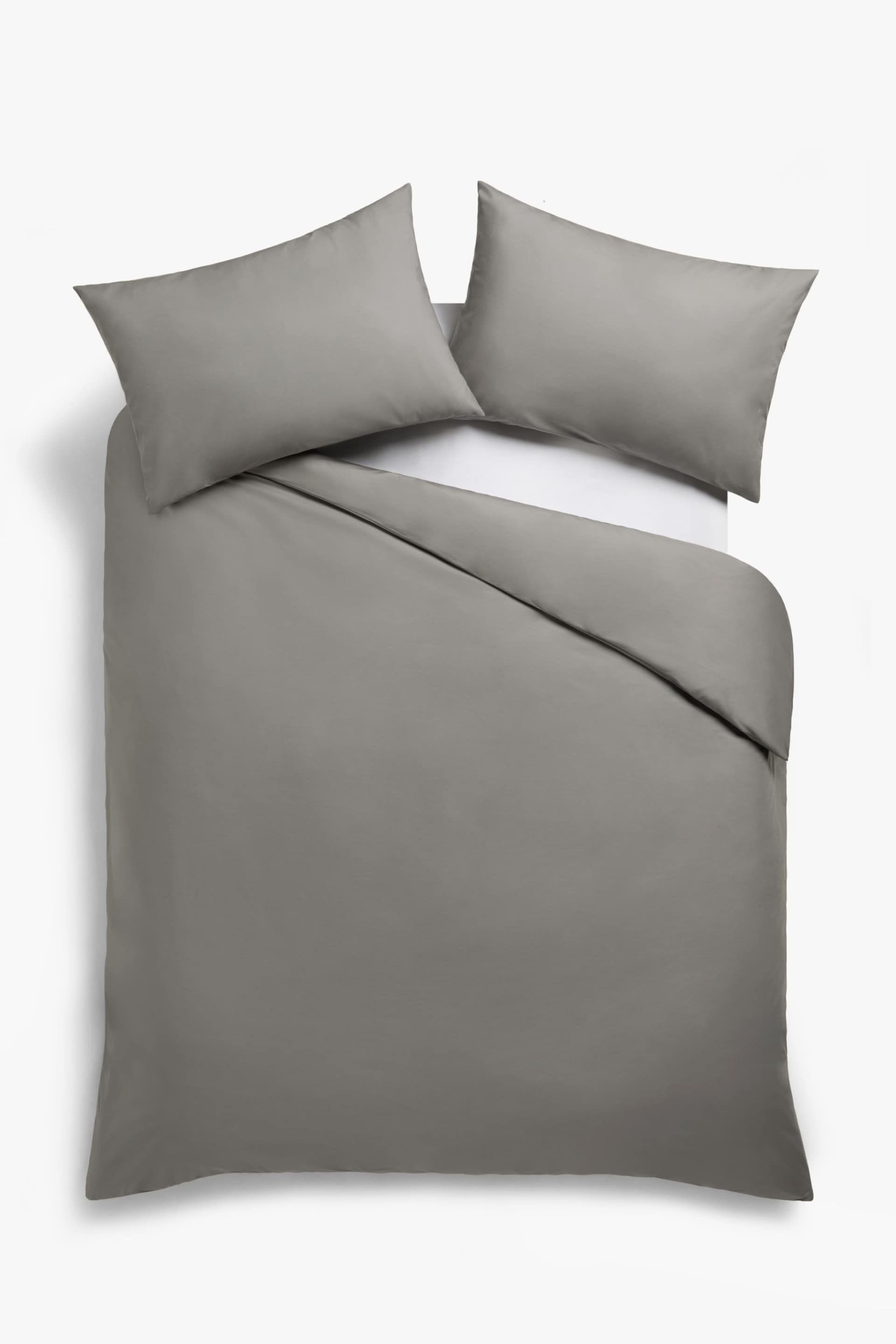 Grey Collection Luxe 200 Thread Count 100% Egyptian Cotton Percale Duvet Cover And Pillowcase Set - Image 4 of 5