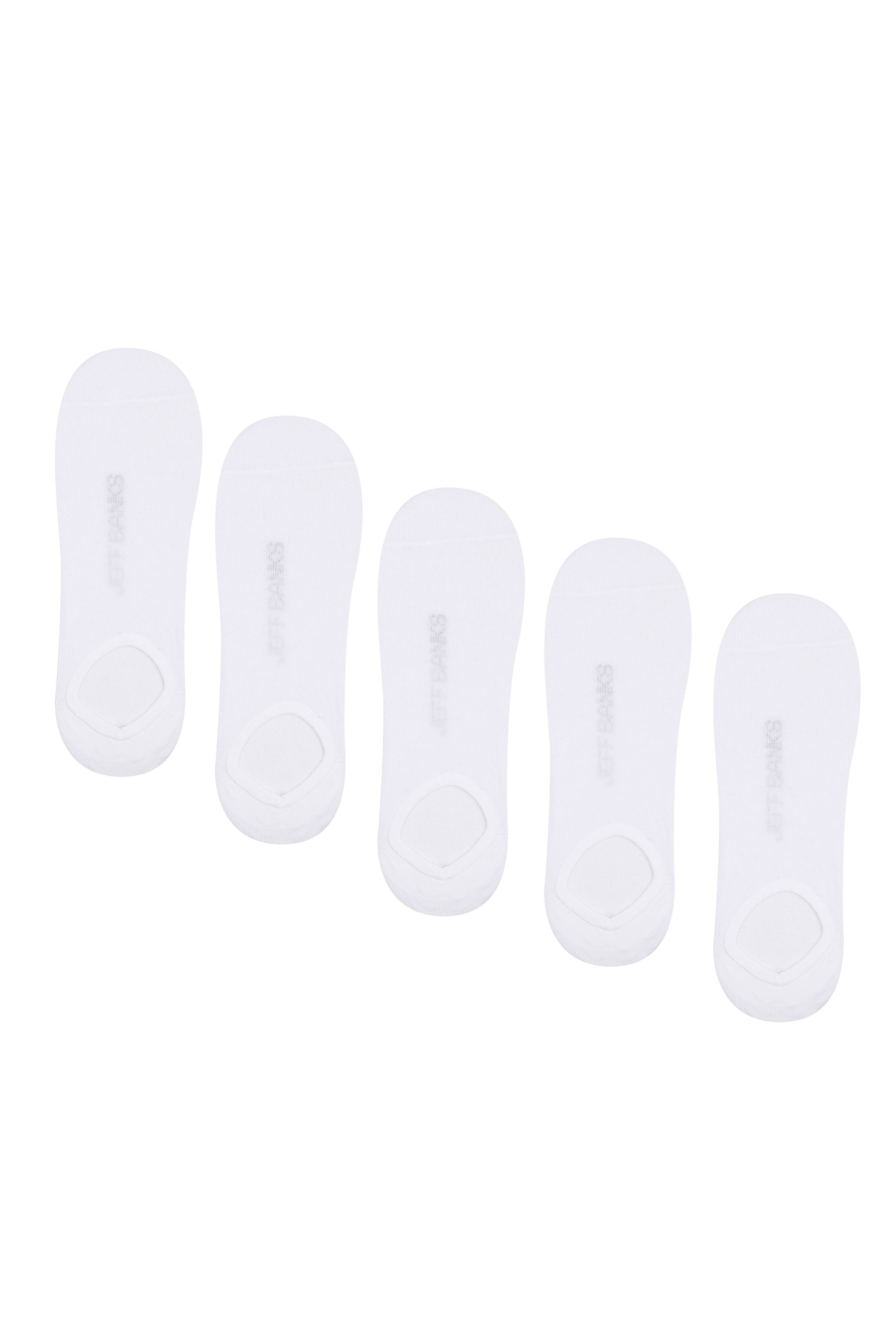Jeff Banks White Super Low Cut Shoe Liners Socks 5 Pack