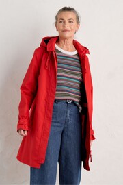 Seasalt Cornwall Red Cloudburst Waterproof Trench Coat - Image 2 of 6