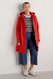 Seasalt Cornwall Red Cloudburst Waterproof Trench Coat - Image 4 of 6