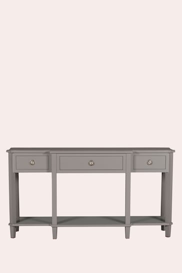 Laura Ashley Pale Charcoal Henshaw 3 Drawer Triple Console Table