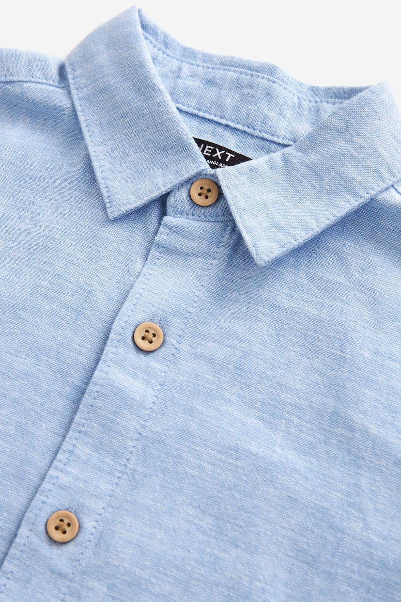 Blue Linen Blend Shirt (3mths-16yrs) - Image 8 of 8