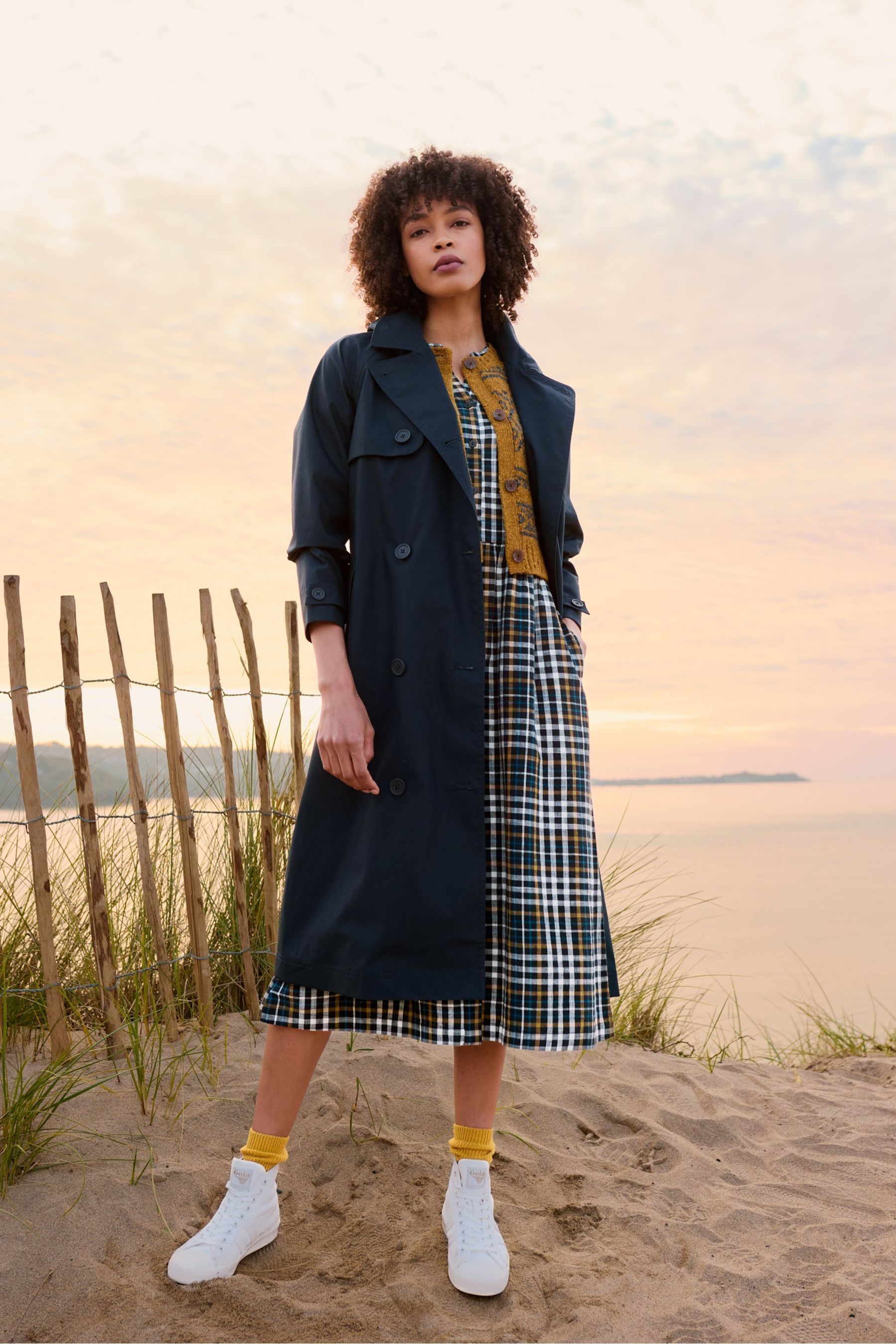 Blue cotton coat outlet
