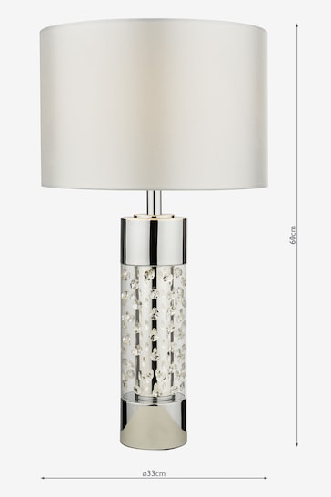 Dar Lighting Silver Yalena Large Table Lamp