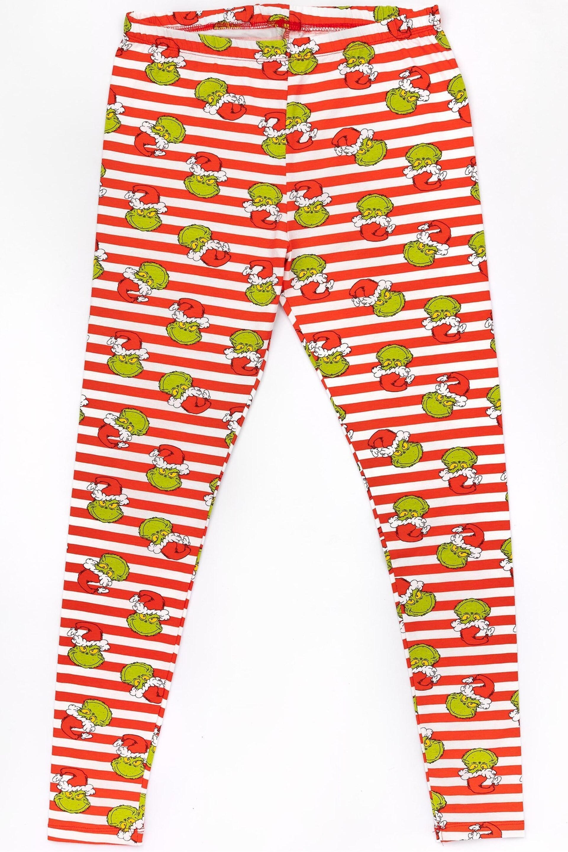 Vanilla Underground Red Grinch The Grinch Unisex Merry Grinchmas Slogan Long Sleeve Long Leg Pyjama Set - Image 2 of 4