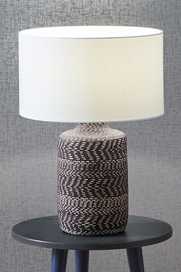 Pacific Black Atouk Textured Stoneware Table Lamp