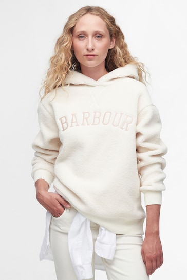 Barbour® Beige Varsity Northumberland Fleece Hoodie