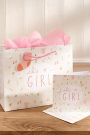 Pink Baby Icons Gift Bag and Card Set - Image 1 of 3