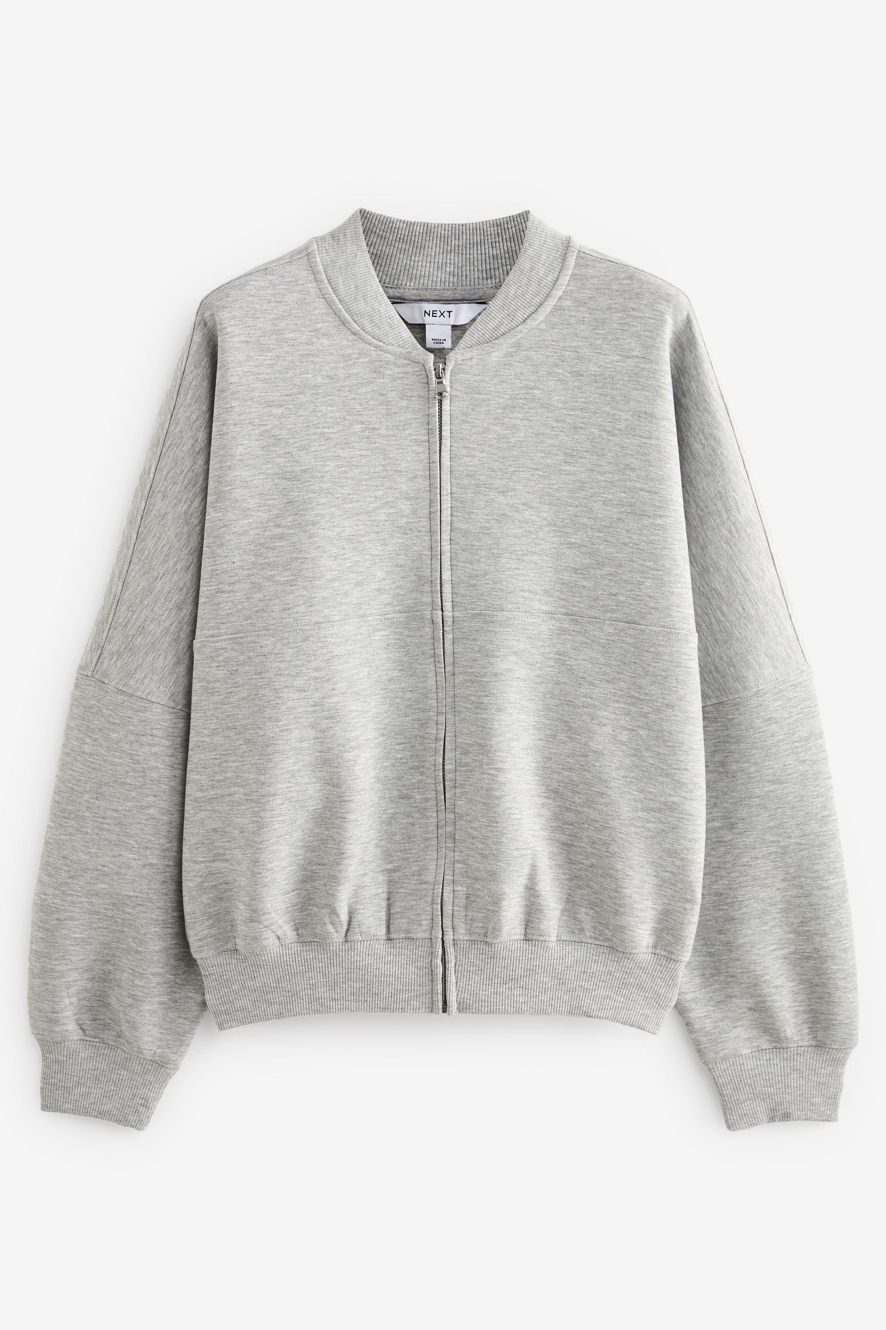 Buy Grey Lightweight Soft Grey Slinky Zip Up Bomber Jacket from the Next UK online shop