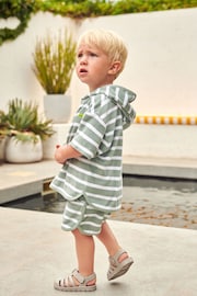 Green/White Hoodie and Short Towelling Set (3mths-7yrs) - Image 2 of 7