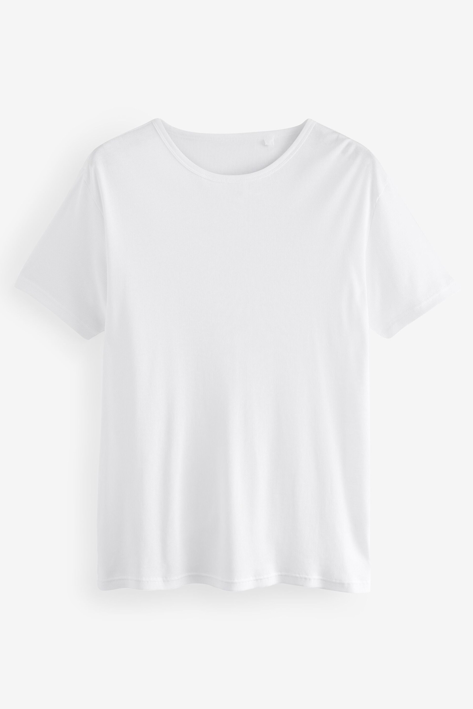 White Rib Slim Fit T-Shirts 5 Pack - Image 2 of 8