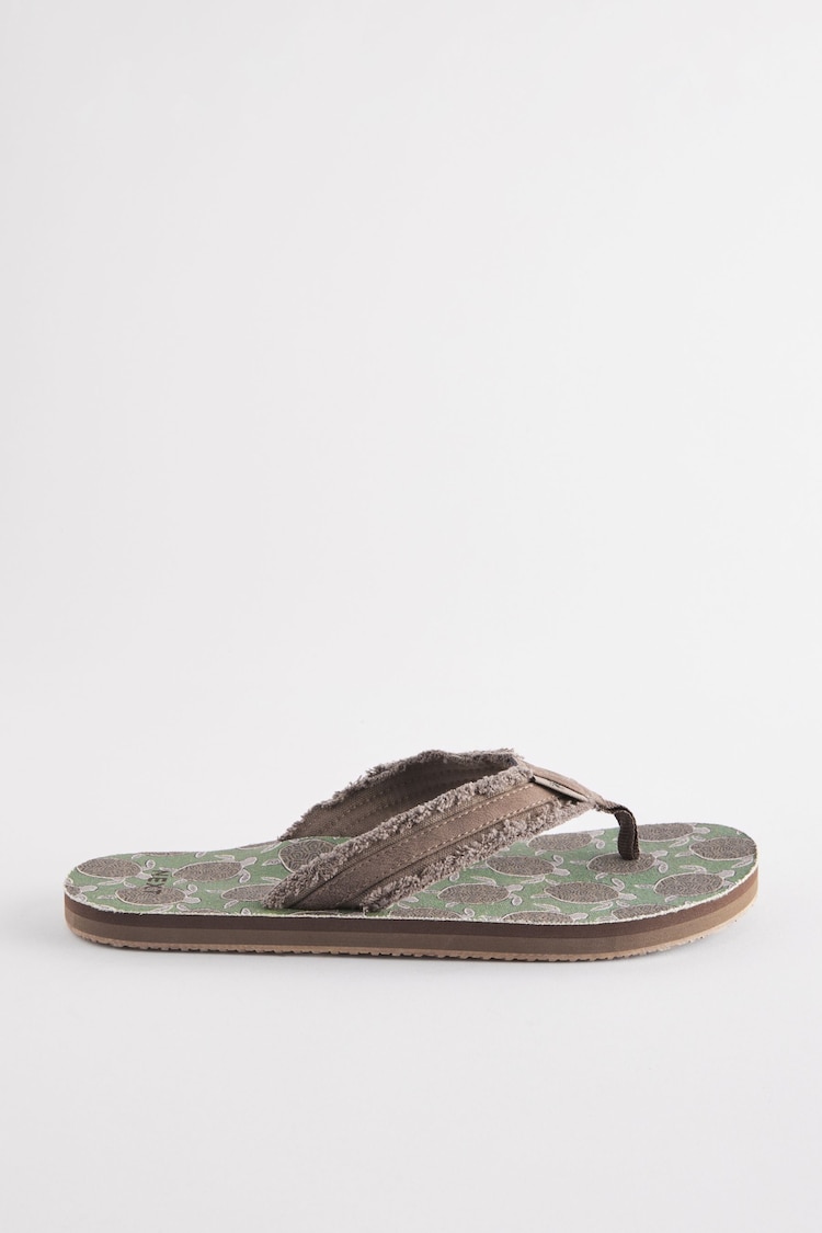 Khaki Green Flip Flops - Image 2 of 6