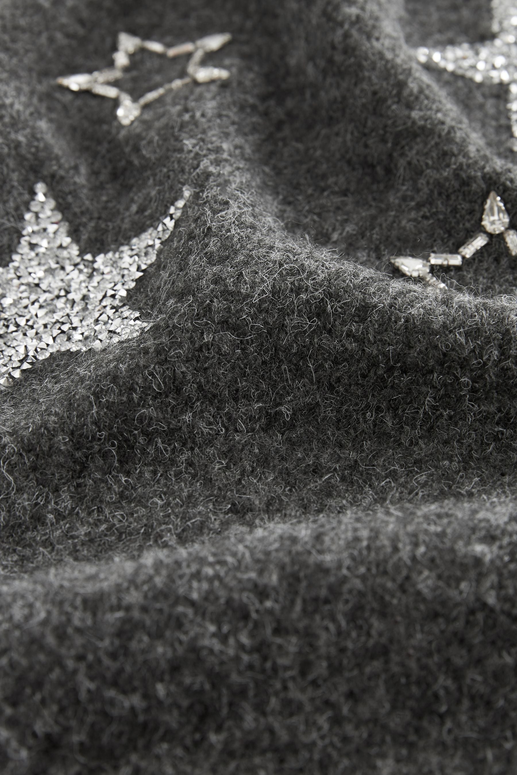 Buy Charcoal Grey Star Embellished Crew Neck Jumper from Next Luxembourg