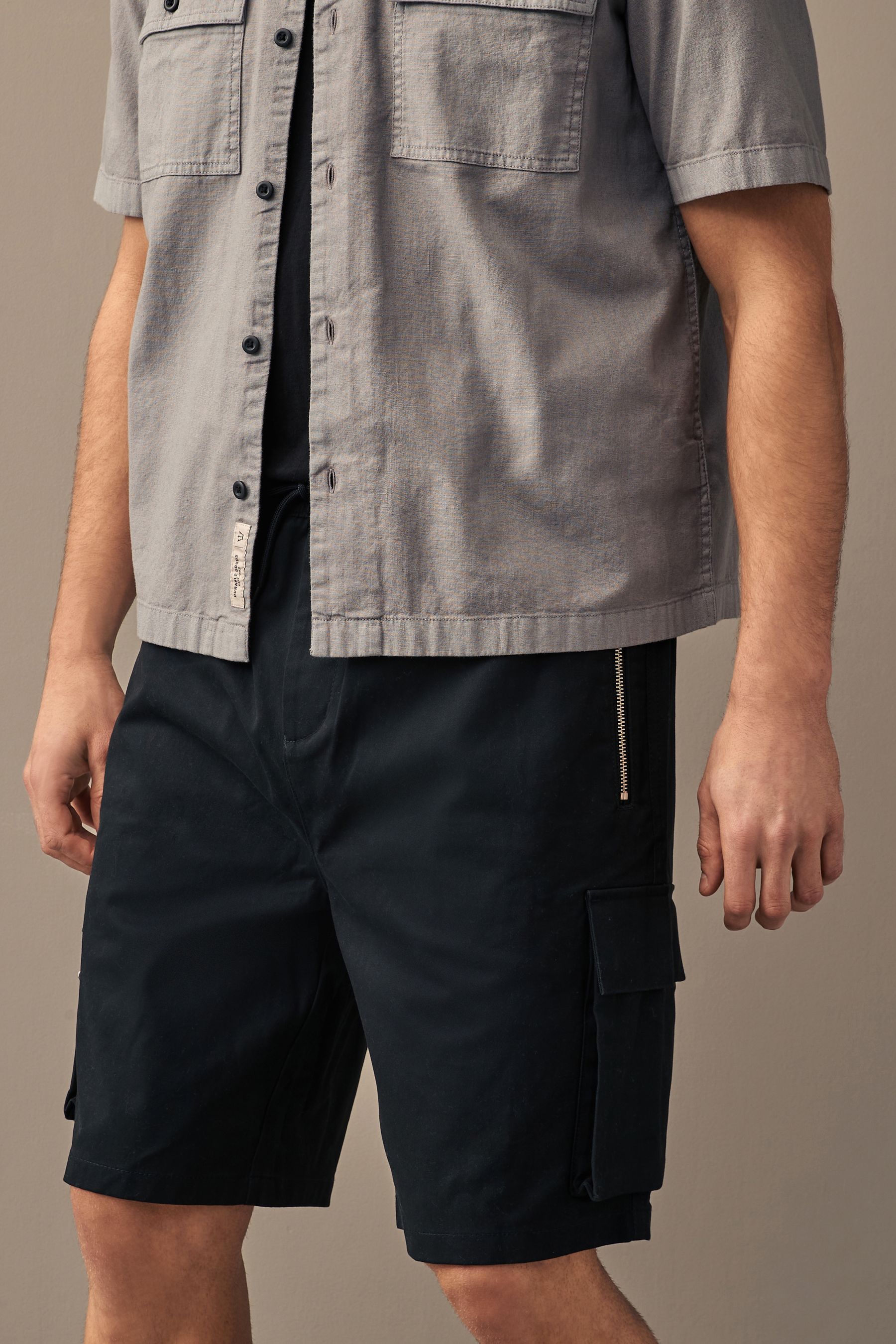 Buy Black Smart Zip Pocket Cargo Shorts from Next Luxembourg
